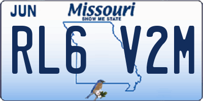 MO license plate RL6V2M