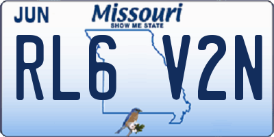 MO license plate RL6V2N