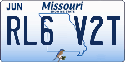 MO license plate RL6V2T