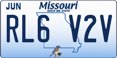 MO license plate RL6V2V