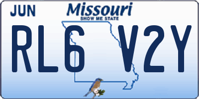 MO license plate RL6V2Y