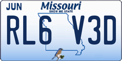MO license plate RL6V3D