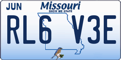 MO license plate RL6V3E