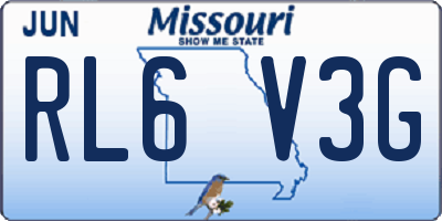 MO license plate RL6V3G