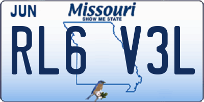 MO license plate RL6V3L