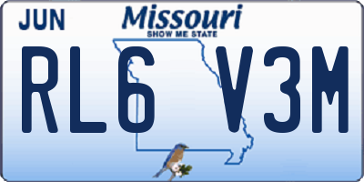 MO license plate RL6V3M