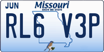 MO license plate RL6V3P