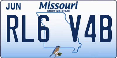 MO license plate RL6V4B