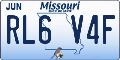 MO license plate RL6V4F