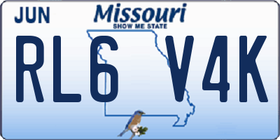 MO license plate RL6V4K