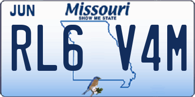 MO license plate RL6V4M