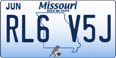 MO license plate RL6V5J