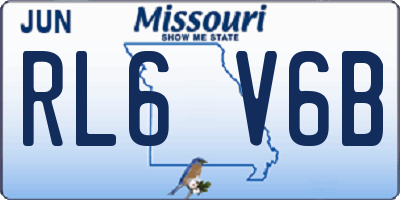 MO license plate RL6V6B
