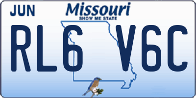 MO license plate RL6V6C