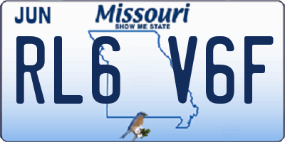 MO license plate RL6V6F