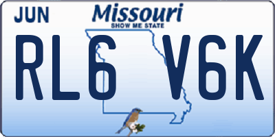 MO license plate RL6V6K