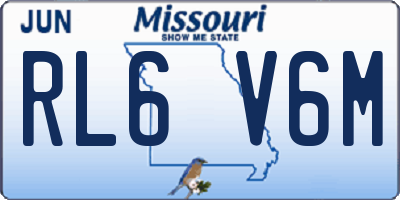 MO license plate RL6V6M