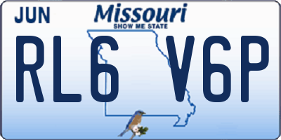 MO license plate RL6V6P