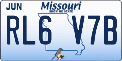 MO license plate RL6V7B