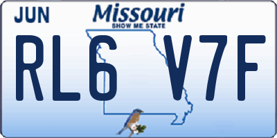 MO license plate RL6V7F