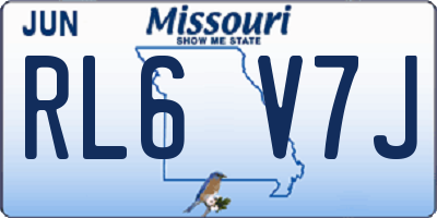 MO license plate RL6V7J