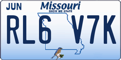 MO license plate RL6V7K