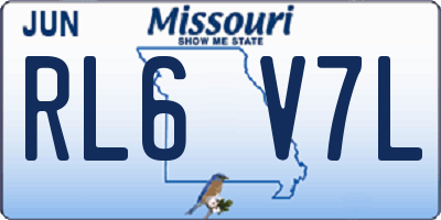 MO license plate RL6V7L