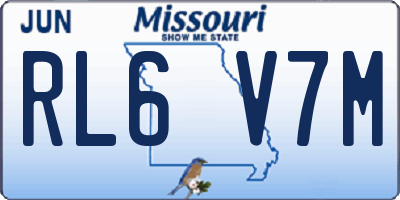 MO license plate RL6V7M
