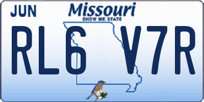 MO license plate RL6V7R