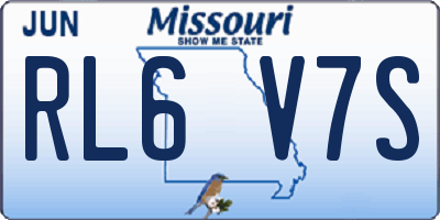 MO license plate RL6V7S