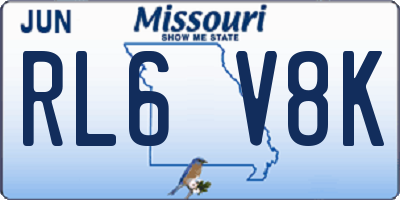 MO license plate RL6V8K