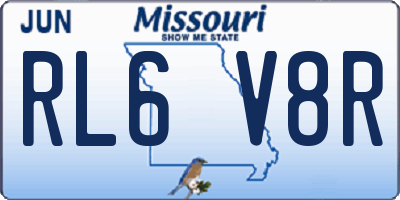 MO license plate RL6V8R