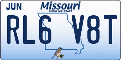 MO license plate RL6V8T