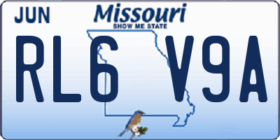 MO license plate RL6V9A
