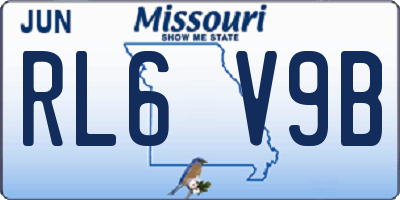 MO license plate RL6V9B