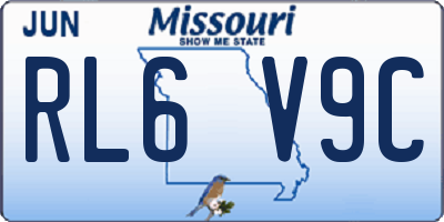 MO license plate RL6V9C