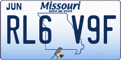 MO license plate RL6V9F
