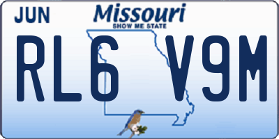 MO license plate RL6V9M