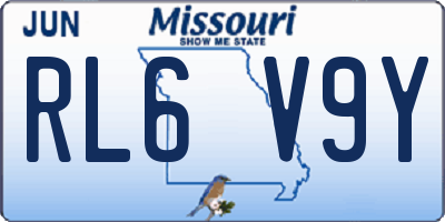MO license plate RL6V9Y