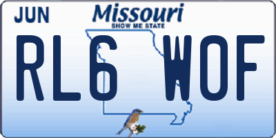 MO license plate RL6W0F