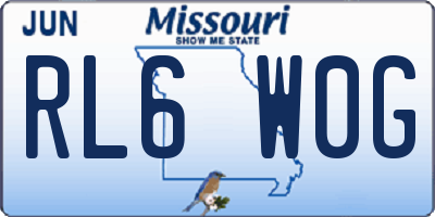 MO license plate RL6W0G