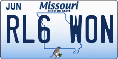 MO license plate RL6W0N