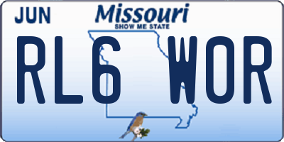 MO license plate RL6W0R