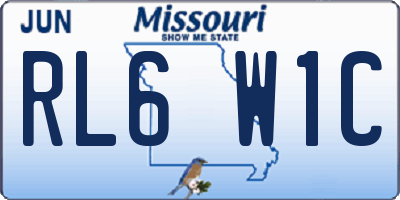 MO license plate RL6W1C