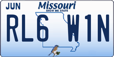 MO license plate RL6W1N