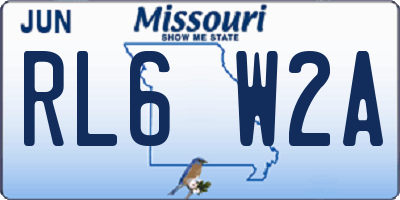 MO license plate RL6W2A