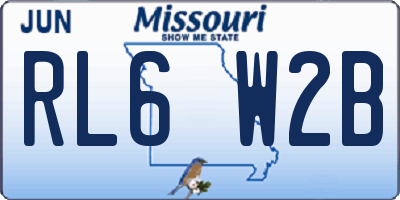 MO license plate RL6W2B