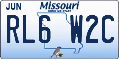 MO license plate RL6W2C