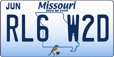 MO license plate RL6W2D