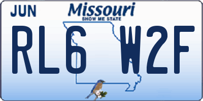 MO license plate RL6W2F